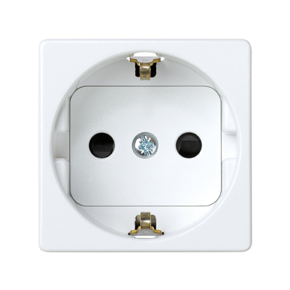 Schuko socket base 16 A 250V~ with safety device and screw terminal, white Simon 27 Play