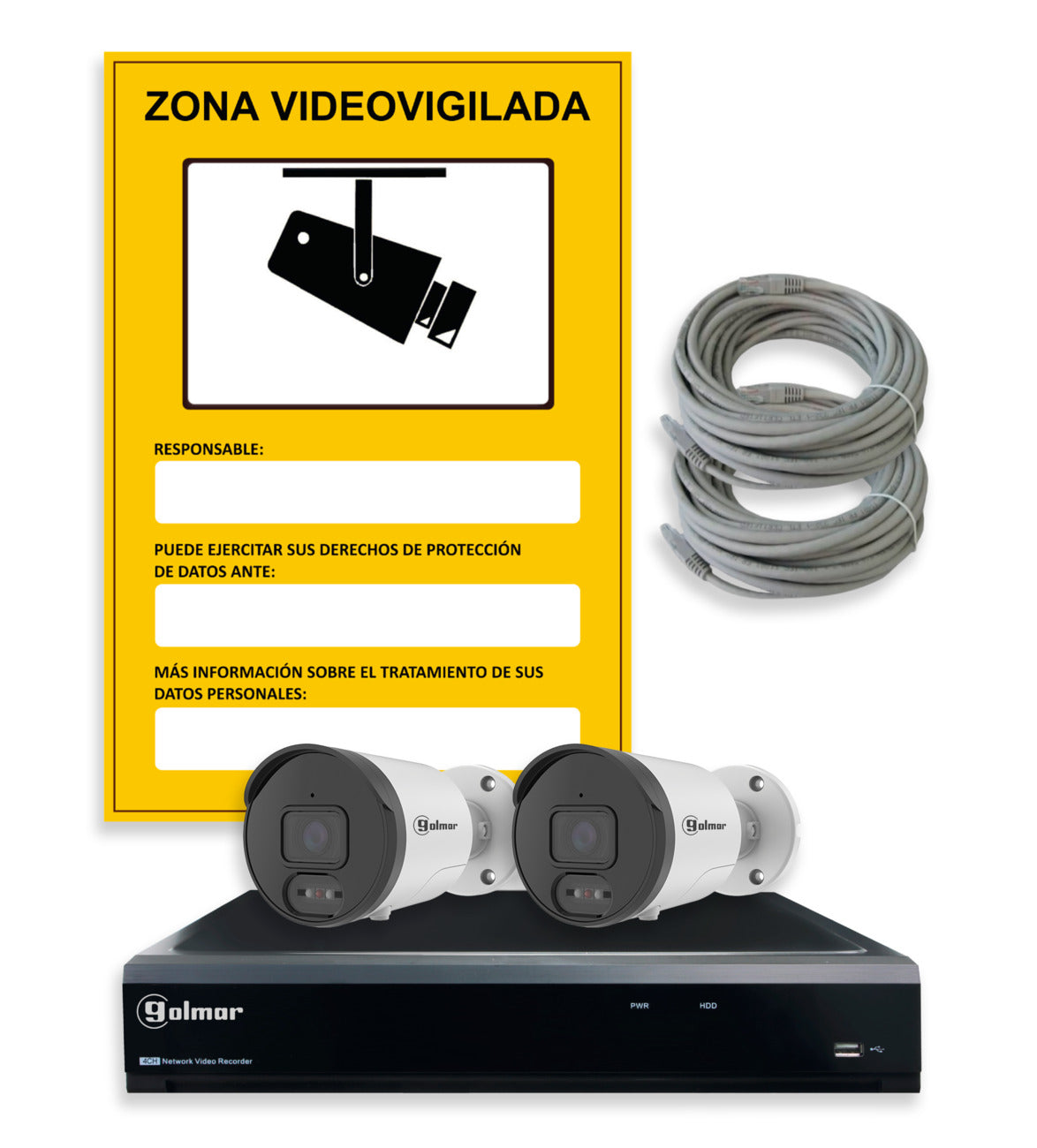 Kit-21B414N con NVR Y 2 bullet IP - 21B4E 4 Megapixeles