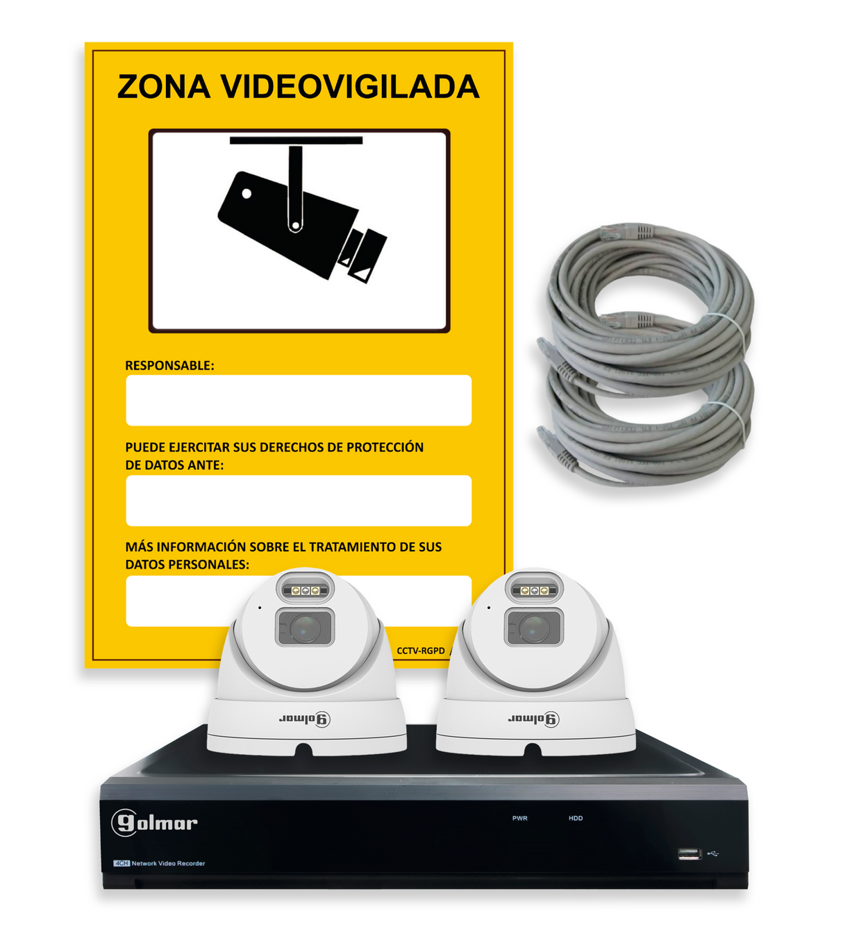 Kit-21D414N con NVR Y 2 domo IP - 21D4E 4 Megapixeles