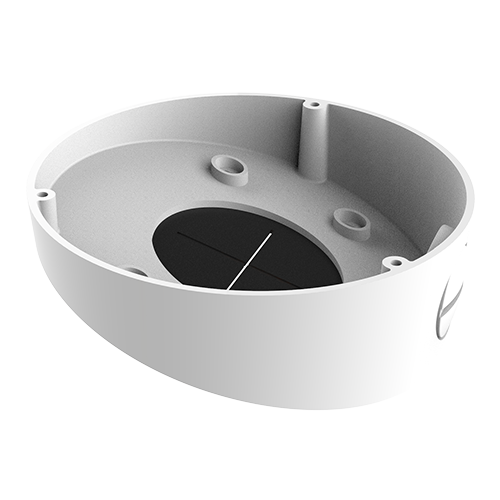 Sloped dome ceiling mount. Suitable for outdoor use, white.